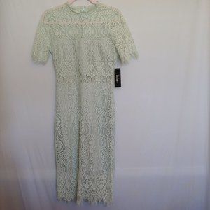 NWT Lulus mint green short sleeve lace midi dress size Small
